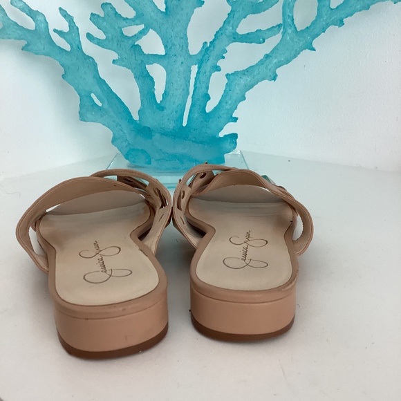 Jessica Simpson Criss Cross Creme Slide Studded Sandals Size 8.5M /39 - Picture 7 of 10